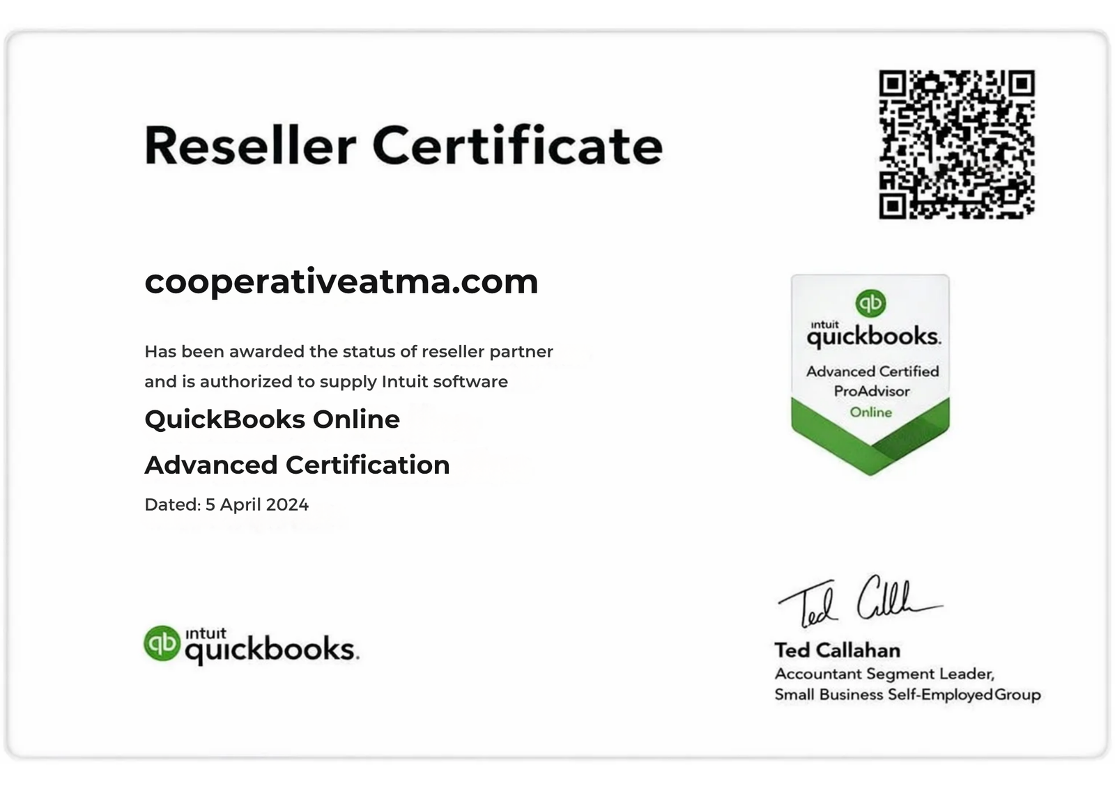 CooperativeAtma Verified Certificate
