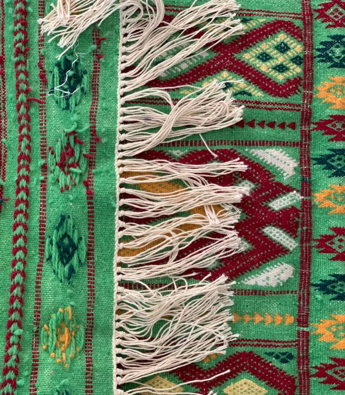 Moroccan Hanbel Wool Rug, 3 ft 3 in × 4 ft 11 in, Sage Green Multi-Color - Image 3