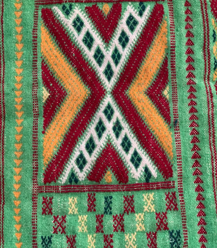 Moroccan Hanbel Wool Rug, 3 ft 3 in × 4 ft 11 in, Sage Green Multi-Color - Image 6