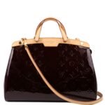 Pre-Owned Louis Vuitton Brea MM Vernis Burgundy | Burgundy, Brown, and Gold