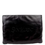 Saint Laurent Puffy Pouch Large Lambskin Black | Black and Silver