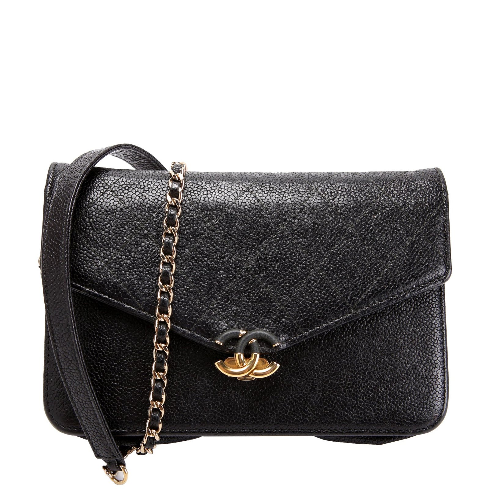 1785521389981DED7QV0C12HMBVD9LITK.jpg Pre-Owned Chanel WOC Cuba Grained Calfskin Black | Black and Gold - Image 1