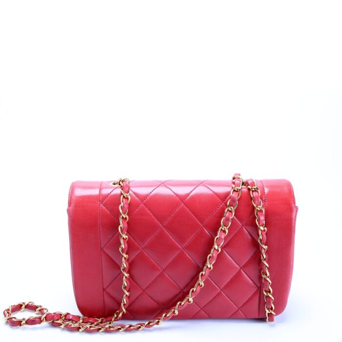 Chanel Diana Flap Small Lambskin Red and Gold product image 3