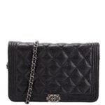 Pre-Owned Chanel WOC Boy Caviar | Black and Silver