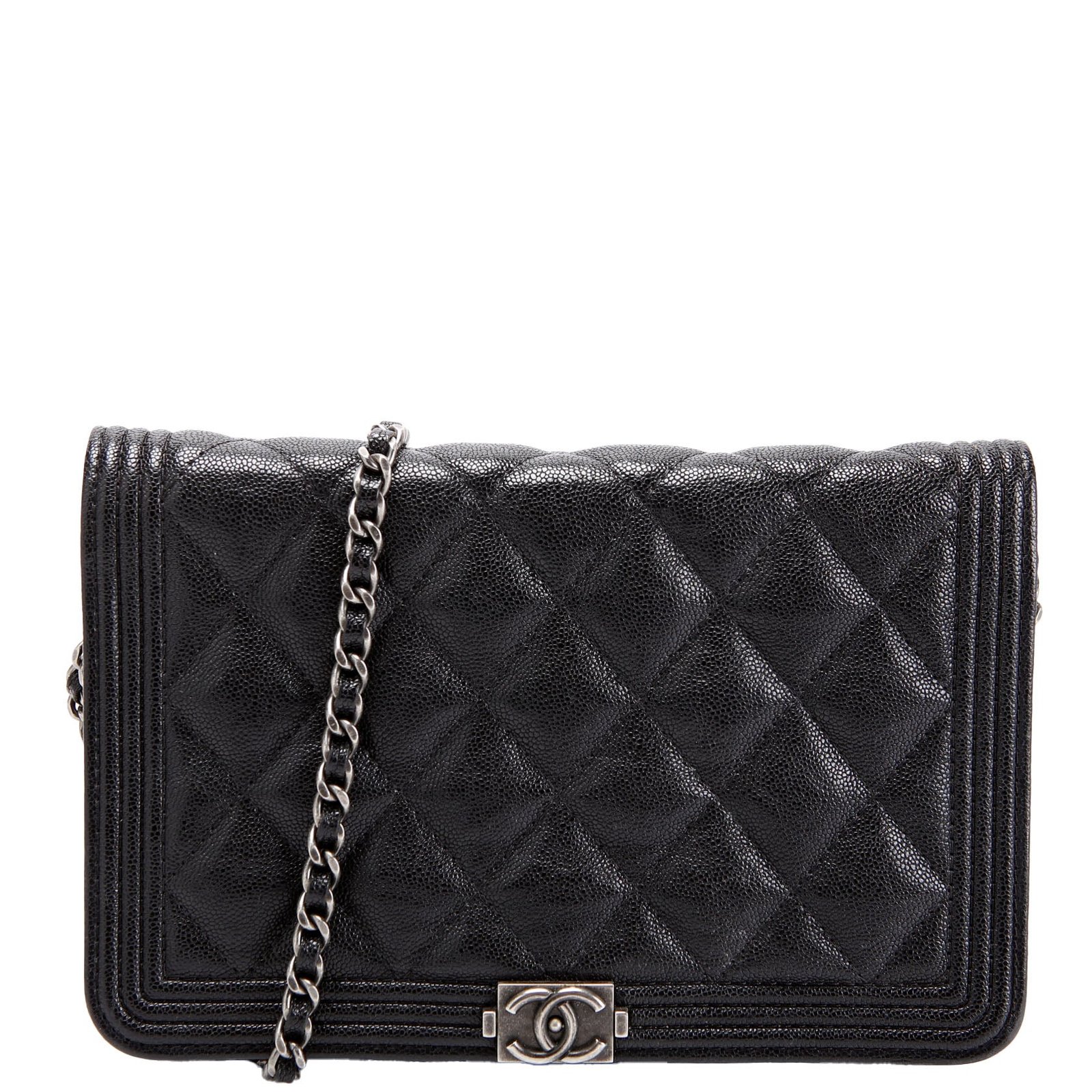 1786039903783I5N3FB0PW41W36UMANB2.jpg Pre-Owned Chanel WOC Boy Caviar | Black and Silver - Image 1