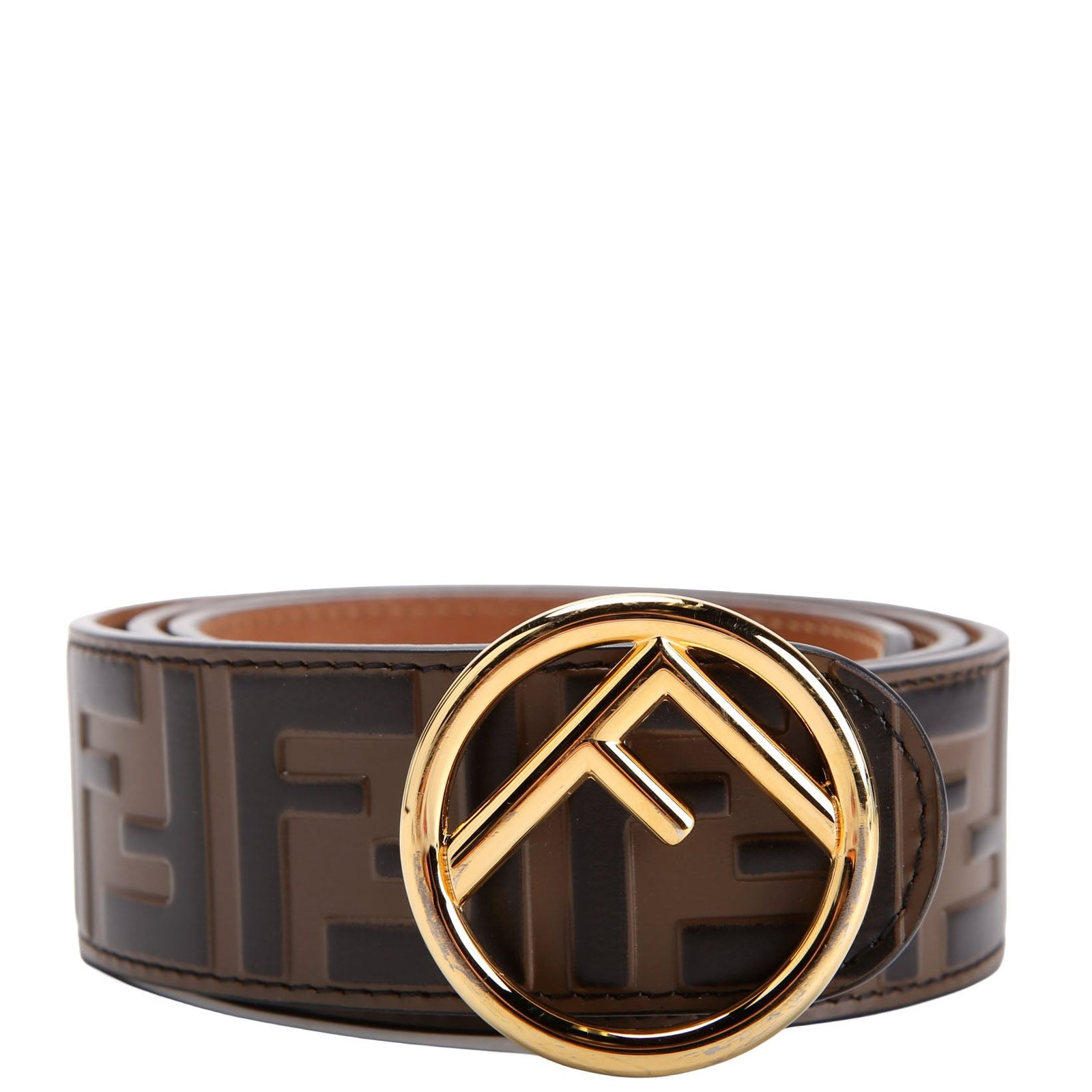 1786397145044LVW3Y14DHFXQEB8XDA60.jpg F Is Fendi Zucca Leather Belt Size 80/32 Brown - Image 1