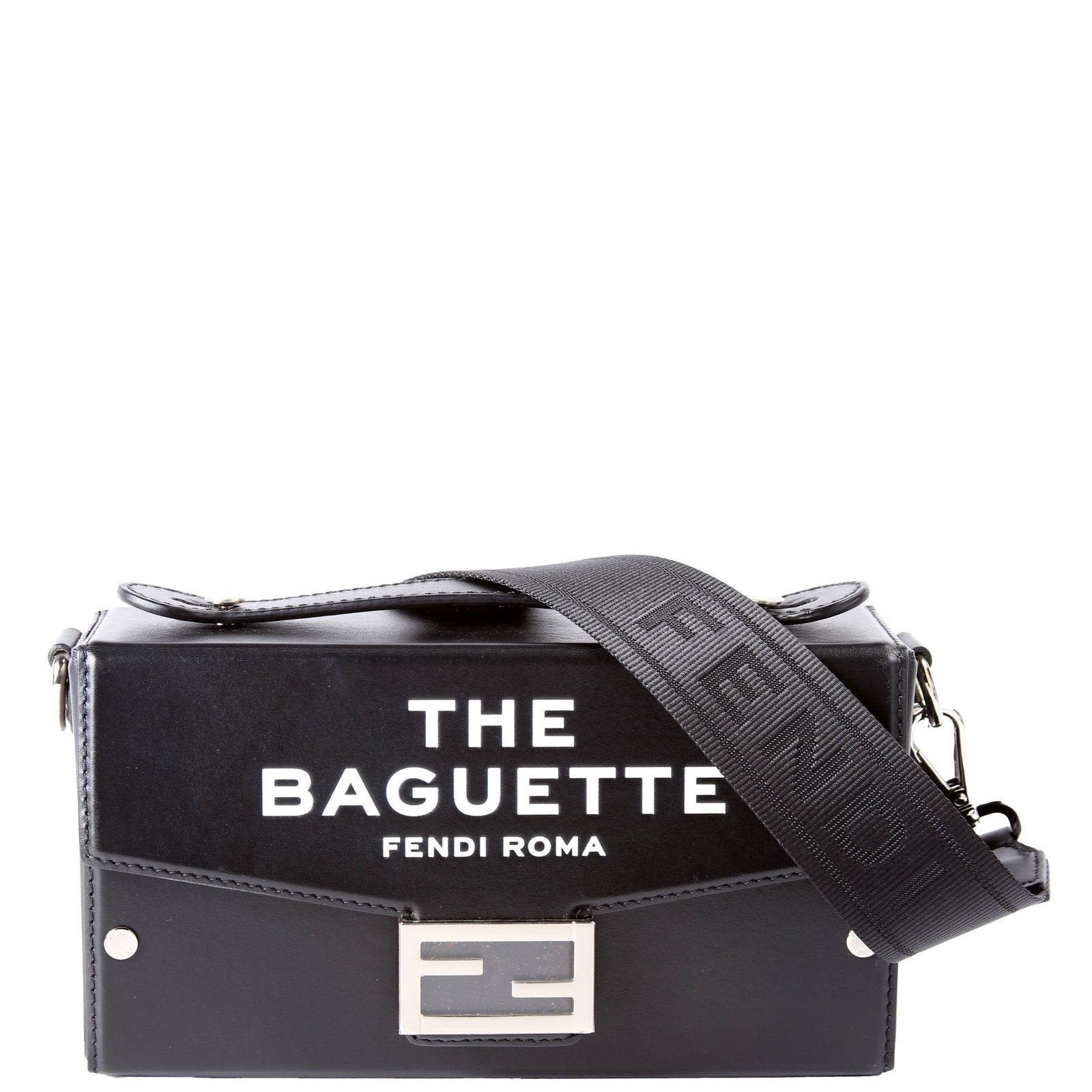 1786485065488UKTHWG22WKWUVZ19UB29.jpg Pre-Owned Fendi X Marc Jacobs Soft Trunk Baguette Leather | Black, White, and Silver - Image 1