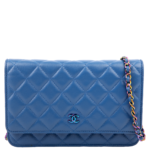 Pre-Owned Chanel WOC Classic Quilted Lambskin Blue/Purple | Blue and Purple