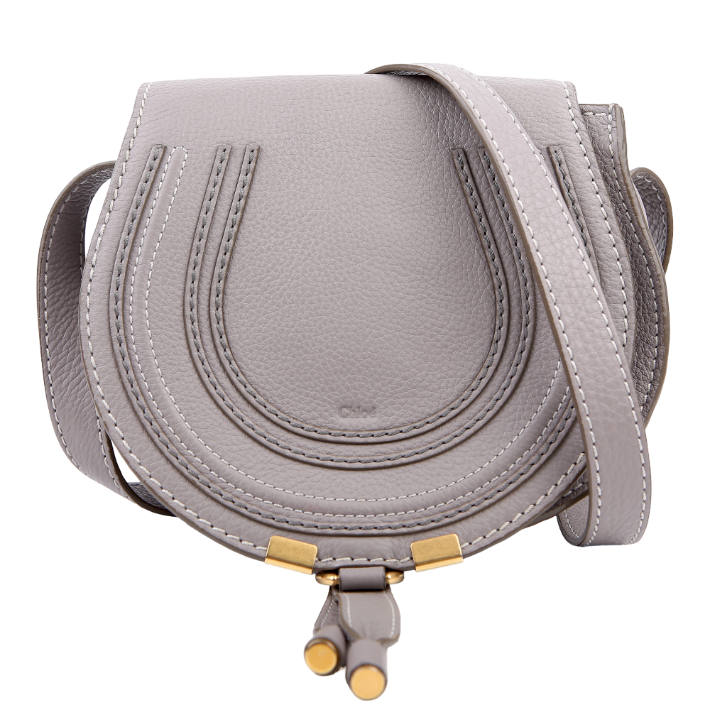 1787316935020717R2GUZ7GX27XUAMCL8.png Pre-Owned Chloe Marcie Saddle Bag Crossbody Small Grey - Image 1