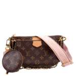 Pre-Owned Louis Vuitton Multi Pochette Monogram Pink | Brown, Pink, and Gold