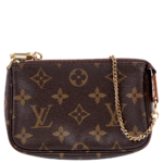 Pre-Owned Louis Vuitton Pochette Accessories Mini Monogram | Brown and Gold