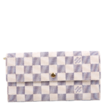 Pre-Owned Louis Vuitton Sarah Wallet Damier Azur | White