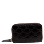 Pre-Owned Gucci 447939 Zip Around Card Case Black