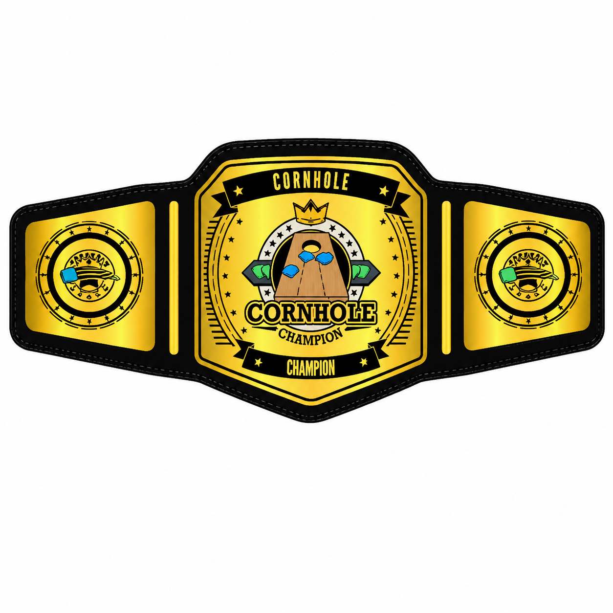 1_35.png Custom Cornhole Championship Belt, Backyard Tournament Champion Award - Image 1