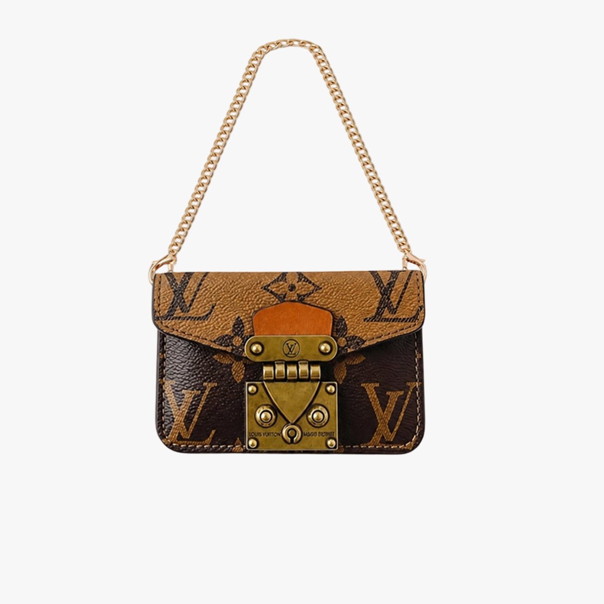1-43b14ed6-b0f7-490a-9eb6-6c682919326b.jpg Monogram Chain Shoulder Bag - Image 1