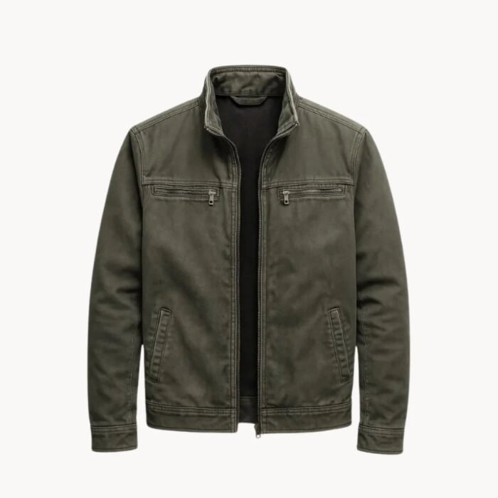 Men's Washed Cotton Field Jacket – Stand Collar Utility Jacket | Easton