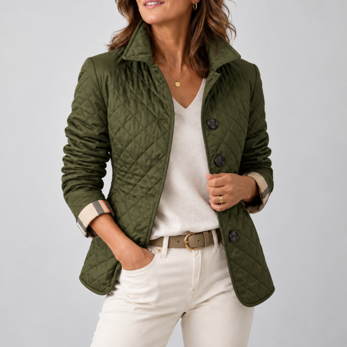Women's Lightweight Quilted Jacket – Padded Collared Jacket | Henriette