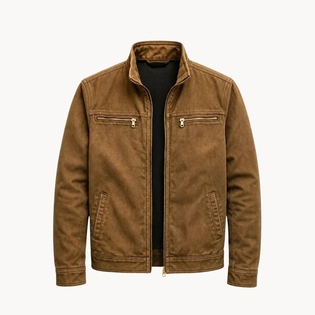 Men's Washed Cotton Field Jacket – Stand Collar Utility Jacket | Easton