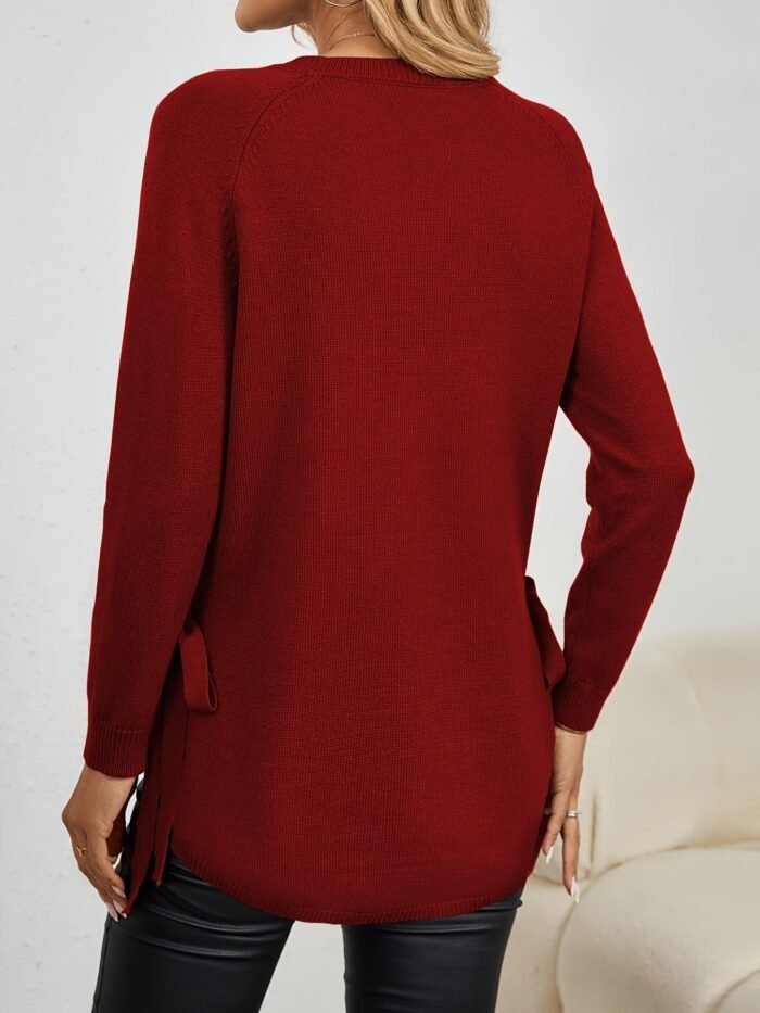 Women's Longline Knit Sweater – Relaxed Fit Long Sleeve Tunic Pullover | Marianne