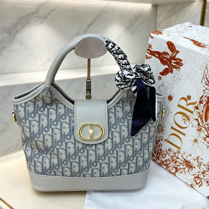 Women Monogram Travel Vanity Case Handbag Compact Shoulder Bag Grey