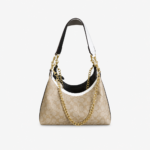 Leather Khaki Hobo Shoulder Bag