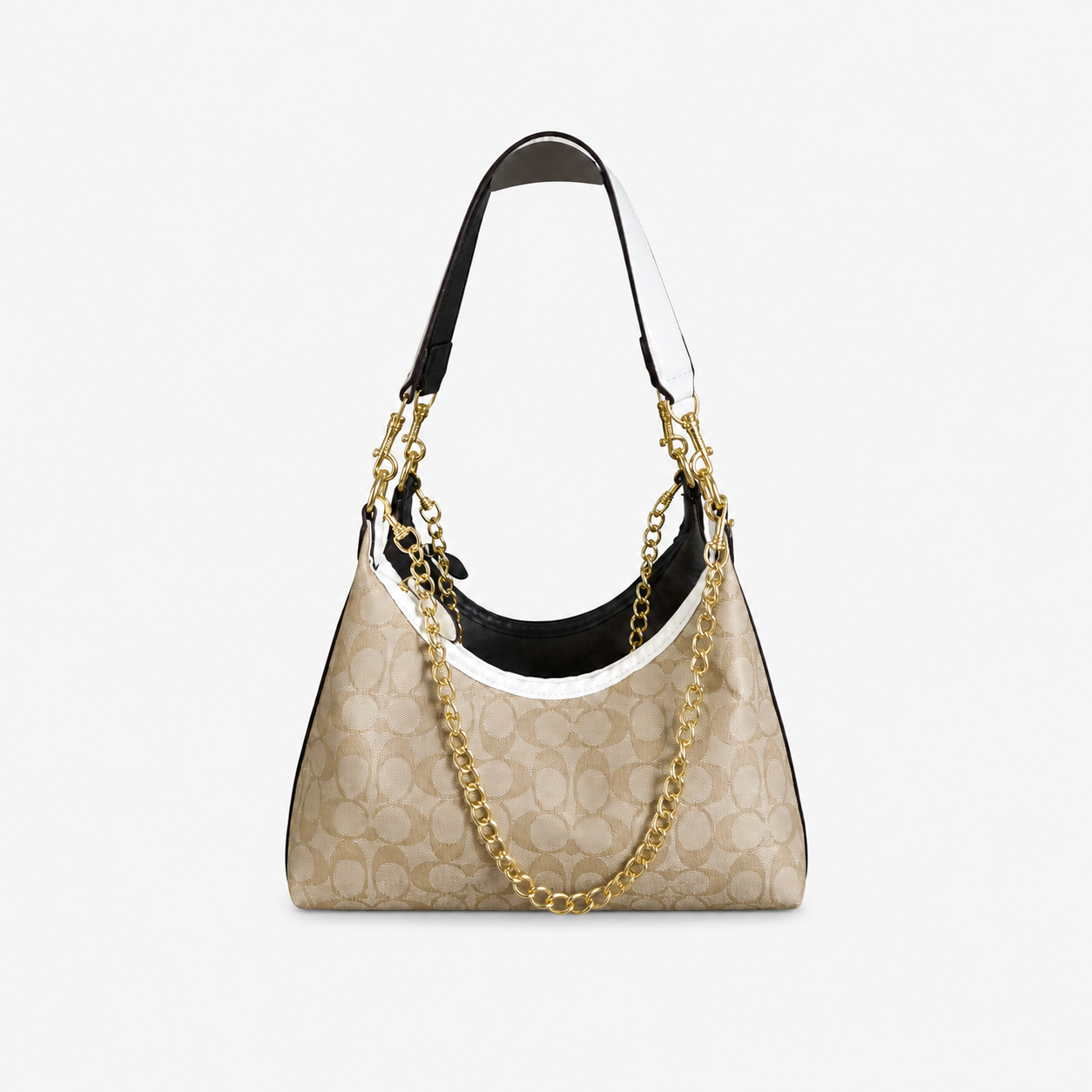 926e5869-9830-46d2-a0f1-75fbc2893802.png Leather Khaki Hobo Shoulder Bag - Image 1