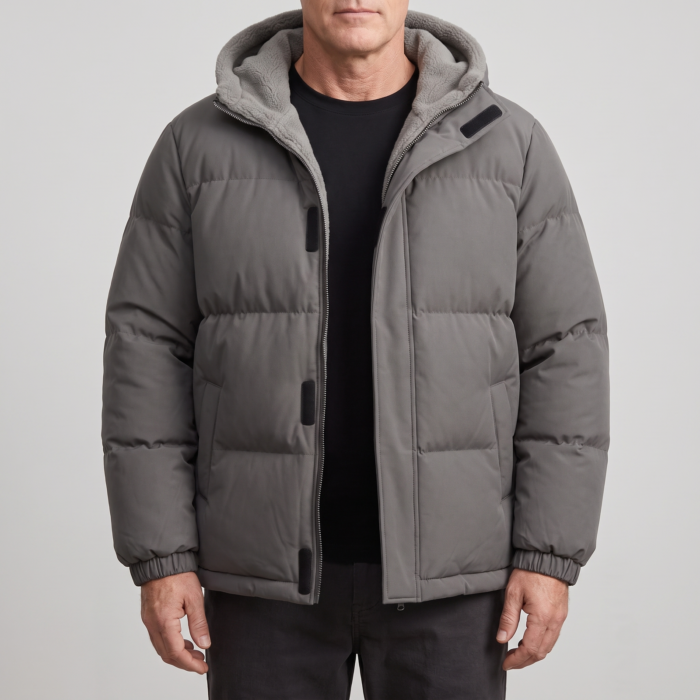 Men's Hooded Winter Puffer Parka Jacket