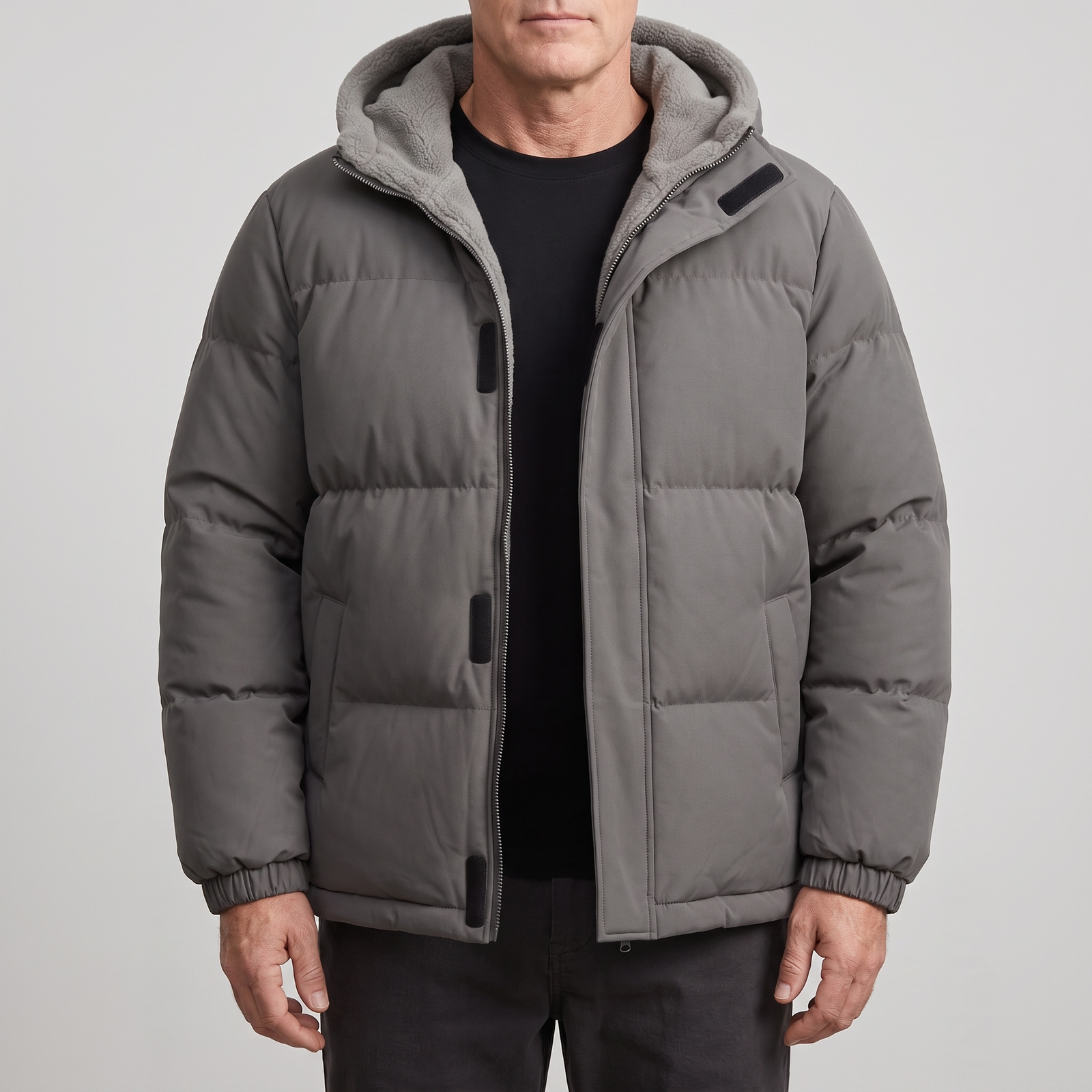 Men's Hooded Winter Puffer Parka Jacket