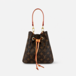Leather Monogram Bucket Bag