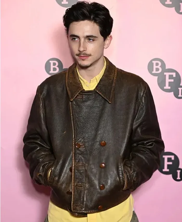 BFI Timothee Chalamet Brown Leather Jacket
