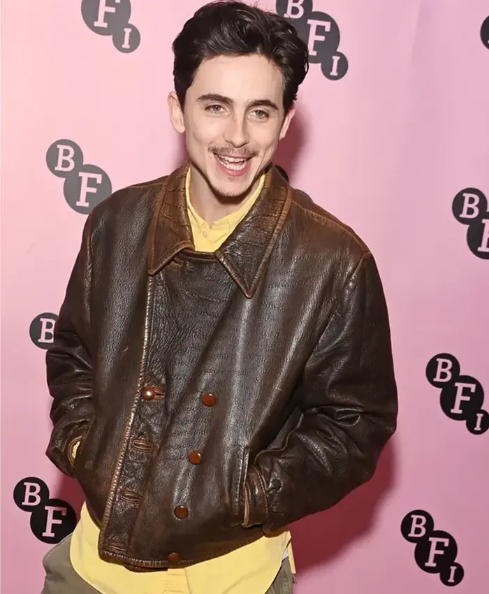 BFI Timothee Chalamet Brown Leather Jacket