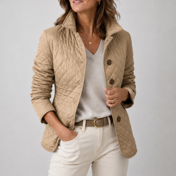 Women's Lightweight Quilted Jacket – Padded Collared Jacket | Henriette