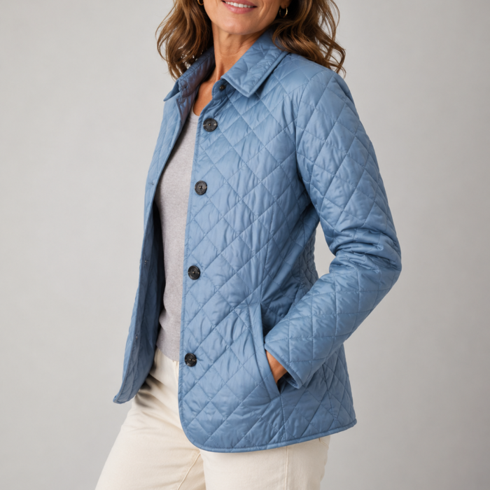 Women's Lightweight Quilted Jacket – Padded Collared Jacket | Henriette