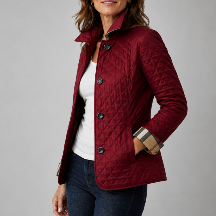 Women's Lightweight Quilted Jacket – Padded Collared Jacket | Henriette