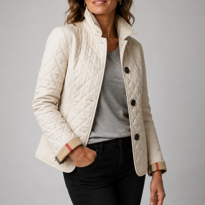 Women's Lightweight Quilted Jacket – Padded Collared Jacket | Henriette