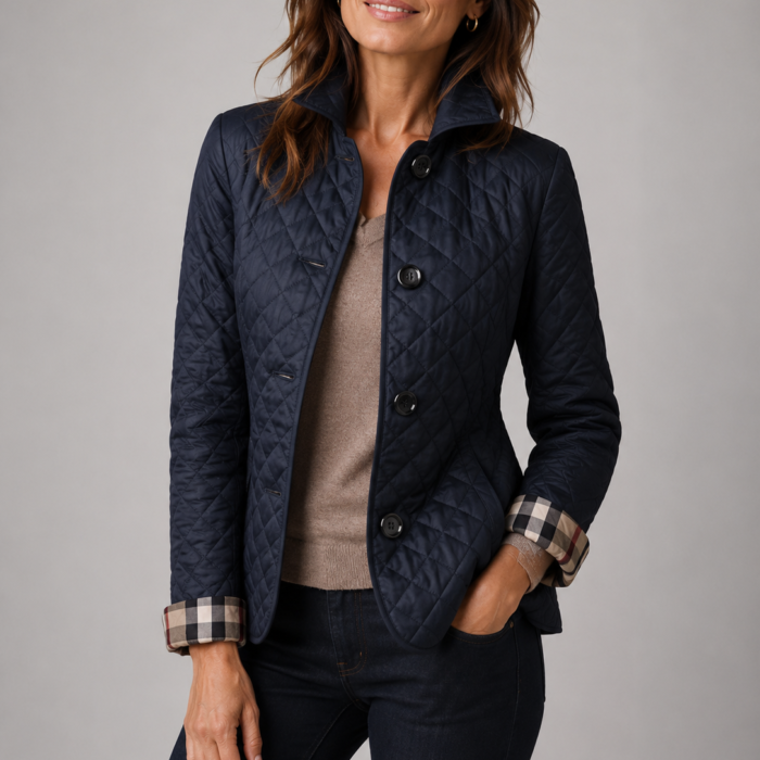 Women's Lightweight Quilted Jacket – Padded Collared Jacket | Henriette