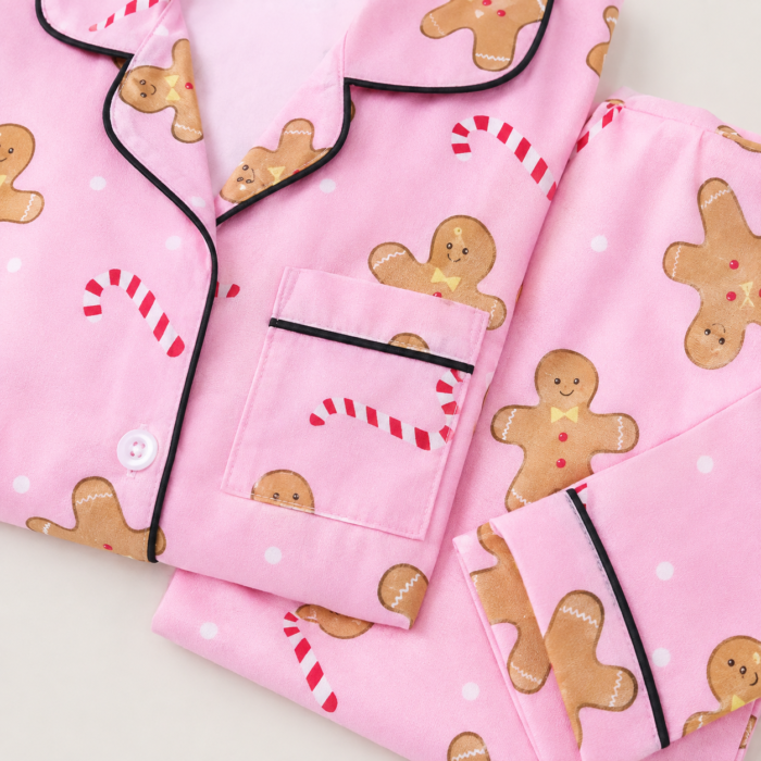 Women's Gingerbread Christmas Pajama Set, Long Sleeve