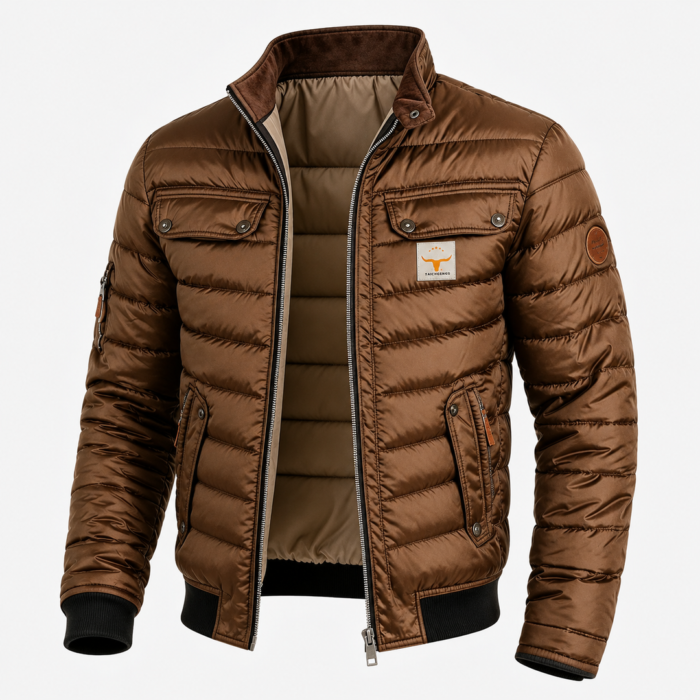 Men's Quilted Stand Collar Jacket – Padded Winter Jacket | Damian