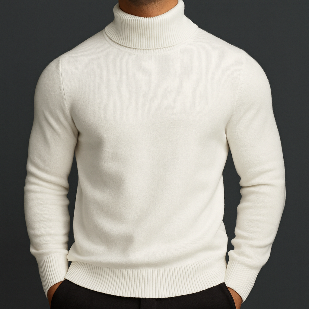 Women's Merino Wool Turtleneck Sweater – Rib Knit Pullover | Elowen