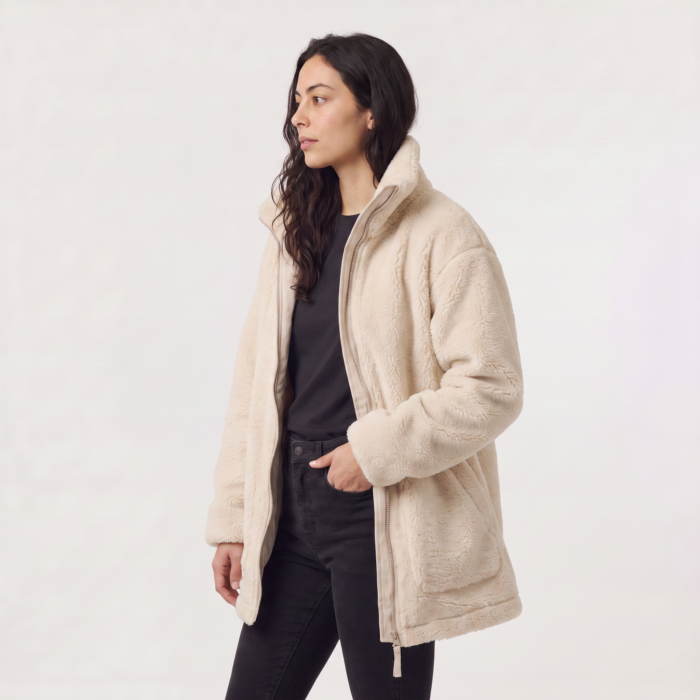 Women's Teddy Fleece Jacket – Sherpa Zip-Up Jacket with Pockets