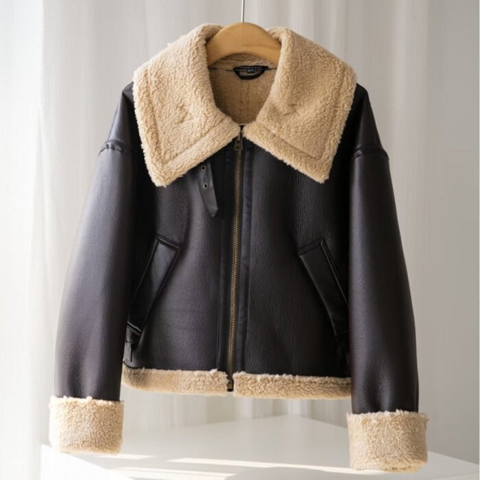 Women's Leather Bomber Jacket – Removable Hood Winter Jacket | Daphne
