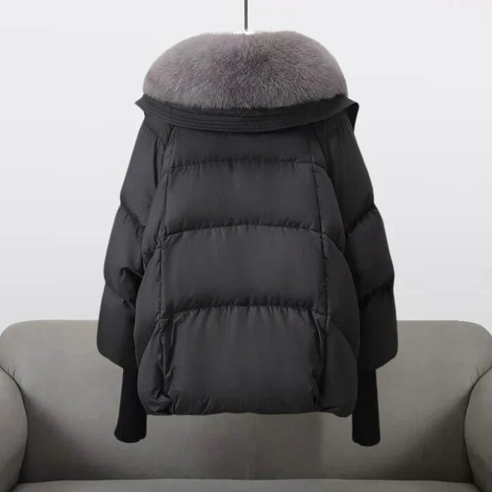 Women's Puffer Coat with Faux Fur Collar – Warm Quilted Winter Jacket | Indi