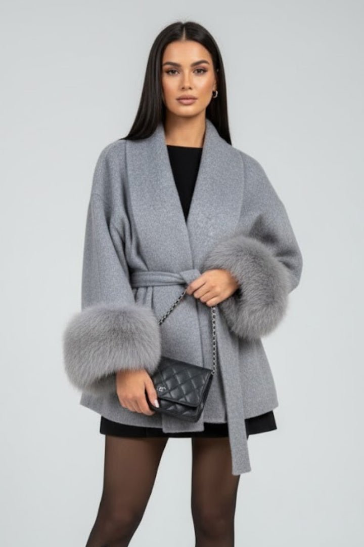Women's Belted Faux Fur Coat – Longline Plush Winter Coat