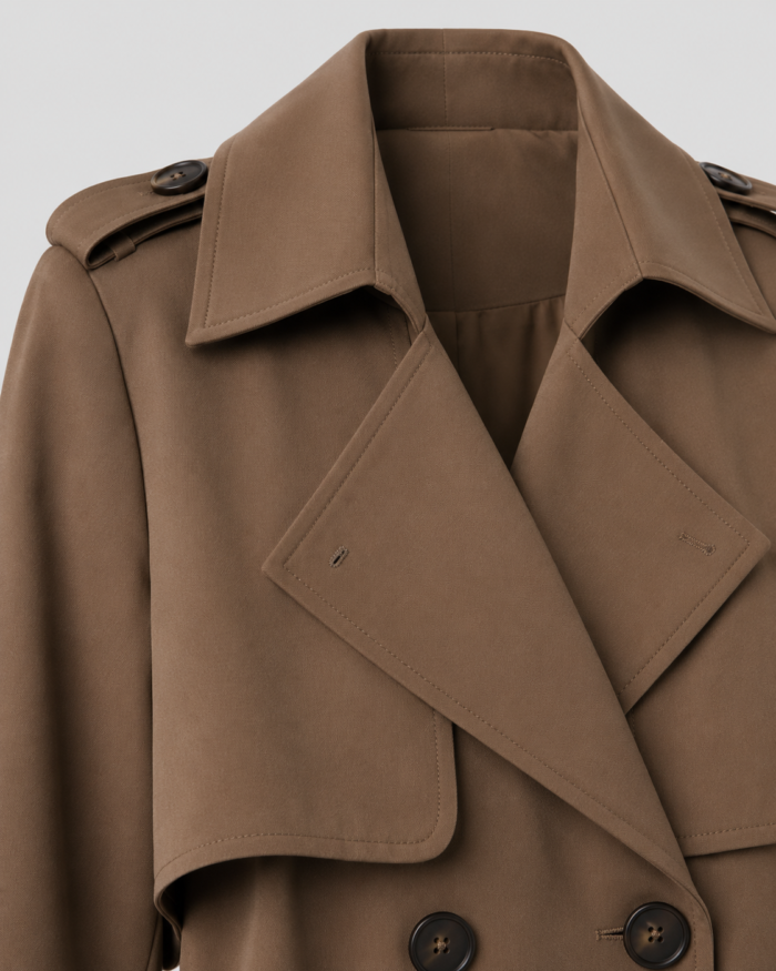Women's Long Belted Trench Coat – Lapel Collar Classic Longline Coat