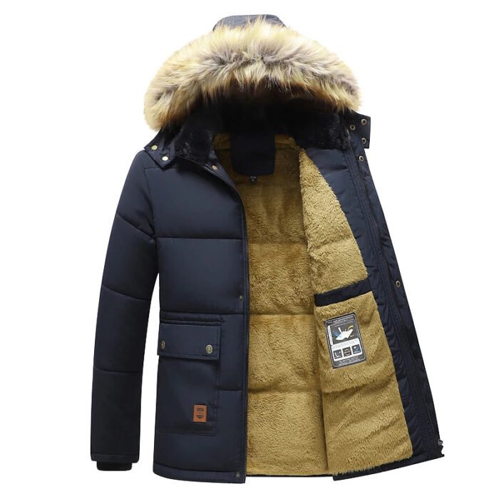 Men's Fleece Lined Parka – Faux Fur Hood Winter Jacket | Andrew