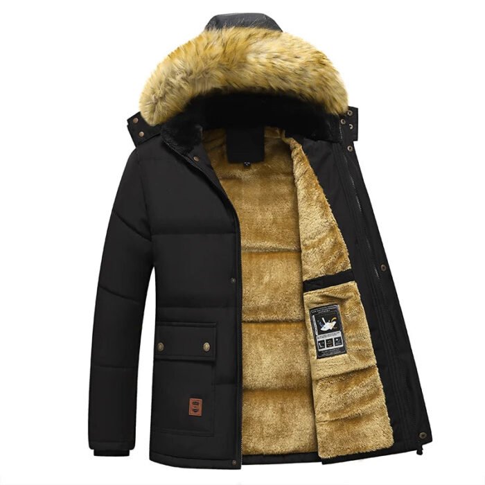 Men's Fleece Lined Parka – Faux Fur Hood Winter Jacket | Andrew
