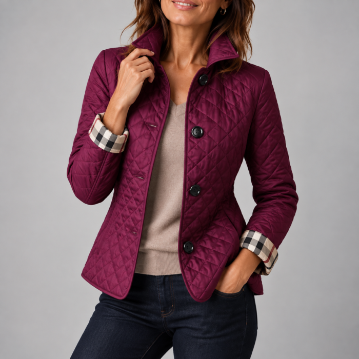 Women's Lightweight Quilted Jacket – Padded Collared Jacket | Henriette