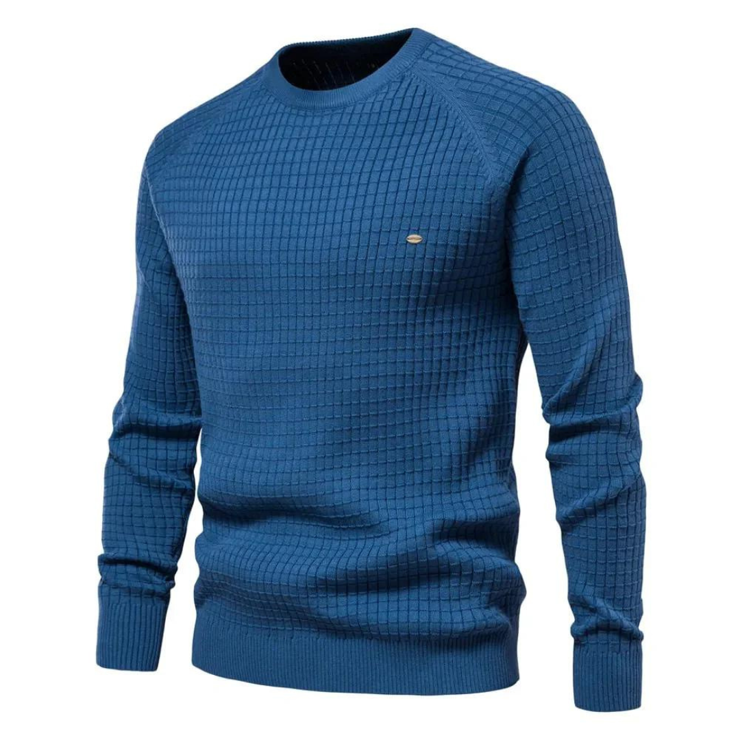 Men's Waffle Knit Sweater – Casual Crew Neck Pullover | Cole