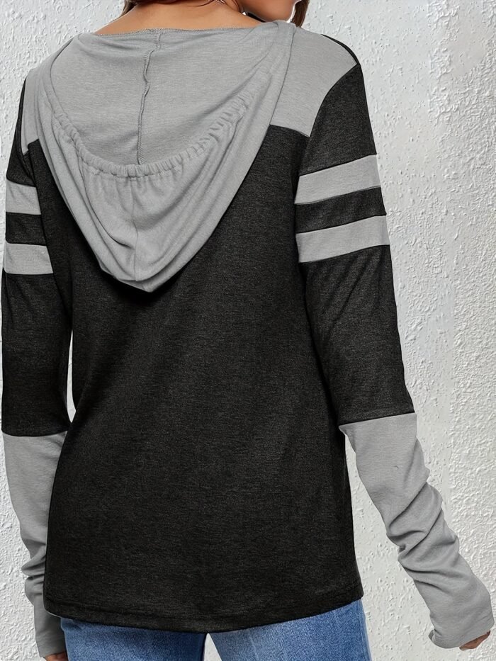 Women's Two-Tone Drawstring Hoodie – Relaxed Hooded Sweatshirt | Marlene