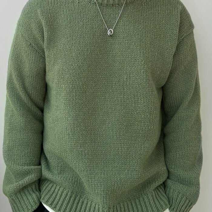 Men's Drop-Shoulder Knit Sweater – Relaxed Fit Crew Neck Pullover | Miles